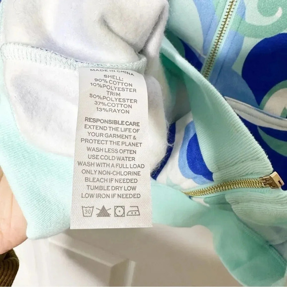 HILL HOUSE‎ Allie Full Zip Hooded Jacket Blue Ocean Kaleidoscope Size Small - Picture 3 of 8